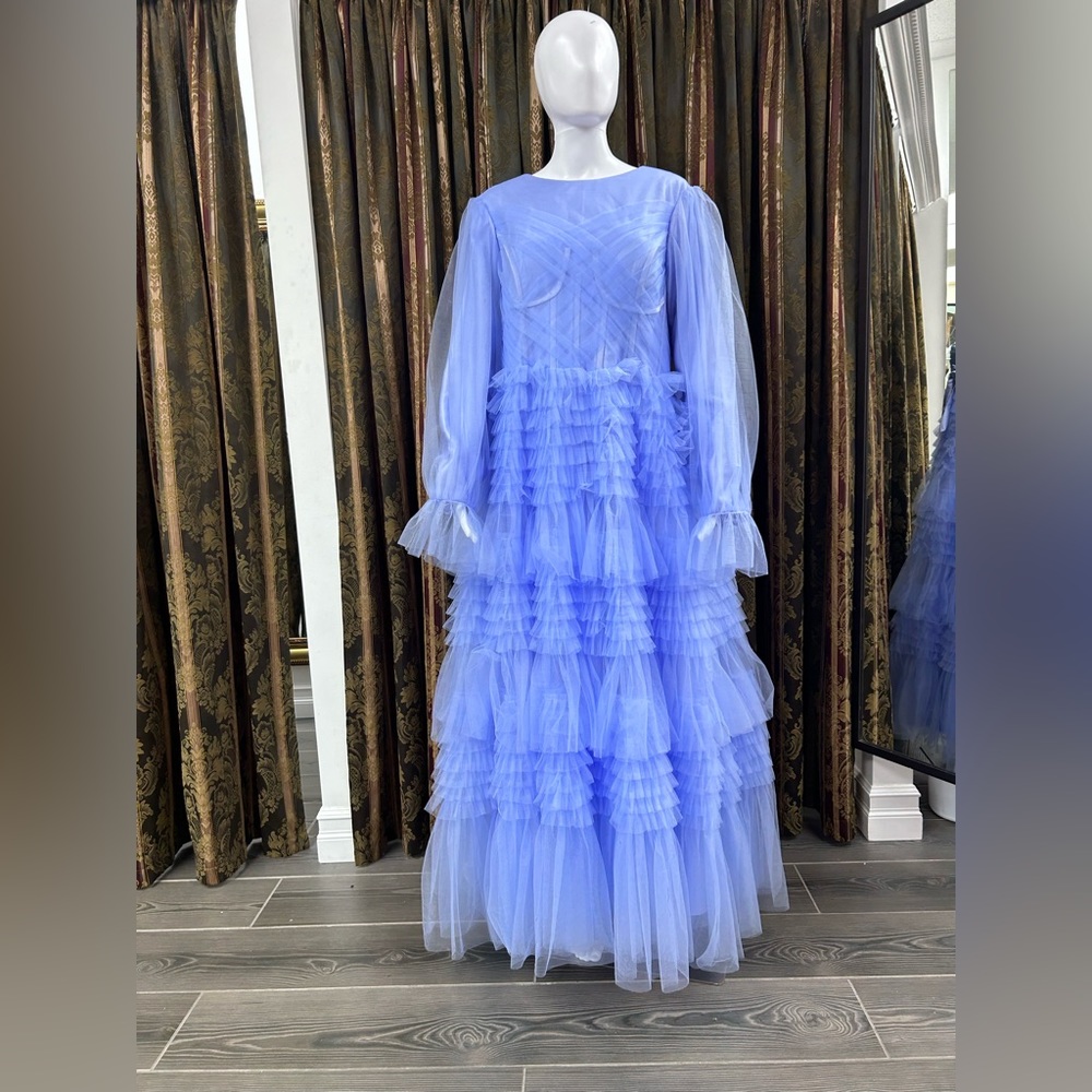 BRAND NEW CUSTOM MADE LIGHT BLUE GOWN